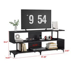 Meuble TV pour téléviseurs jusqu'à 65 pouces, meuble de divertissement avec prise de courant, console TV et multimédia