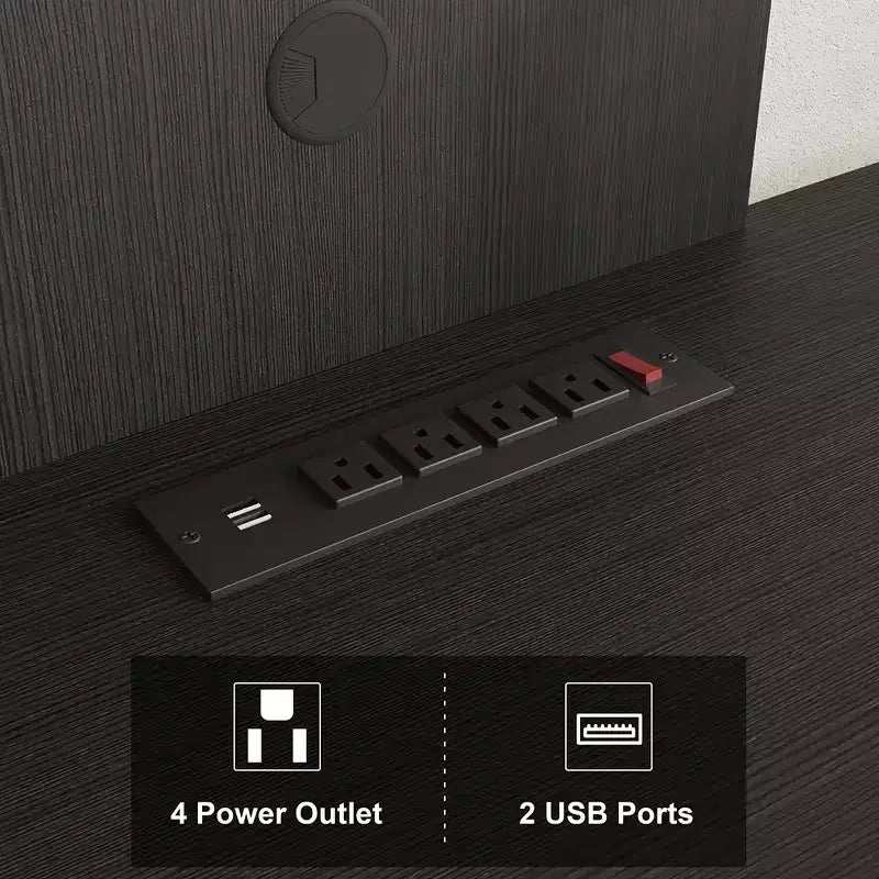 Meuble TV pour téléviseurs jusqu'à 65 pouces, meuble de divertissement avec prise de courant, console TV et multimédia
