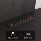 Meuble TV pour téléviseurs jusqu'à 65 pouces, meuble de divertissement avec prise de courant, console TV et multimédia