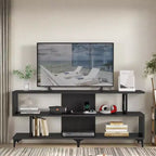 Meuble TV pour téléviseurs jusqu'à 65 pouces, meuble de divertissement avec prise de courant, console TV et multimédia