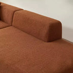 Canapé modulable 5 places, tissu laine d'agneau avec méridienne amovible, taille appartement