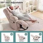 Fauteuil inclinable pivotant et berçant surdimensionné pour adultes pour le salon