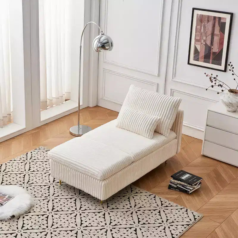 Fauteuil en velours côtelé avec ottoman, fauteuil de canapé convertible compact pour dortoirs/appartements