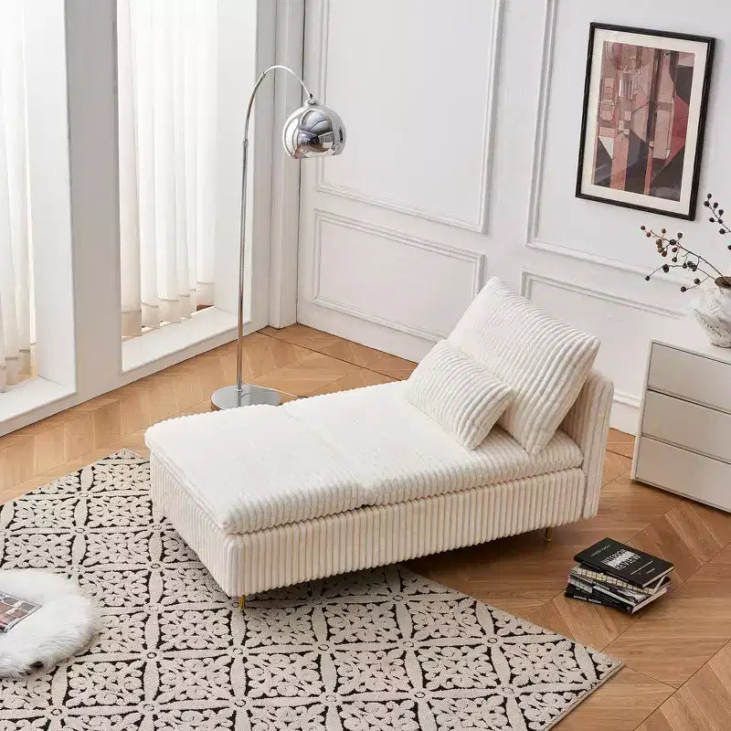 Fauteuil en velours côtelé avec ottoman, fauteuil de canapé convertible compact pour dortoirs/appartements