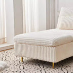 Fauteuil en velours côtelé avec ottoman, fauteuil de canapé convertible compact pour dortoirs/appartements