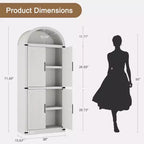 Bibliothèque à arcades de 181,8 cm de hauteur - Armoire de rangement de style ferme avec portes, Armoires de cuisine à arcades, Meuble de rangement de cuisine à 5 niveaux pour la salle à manger