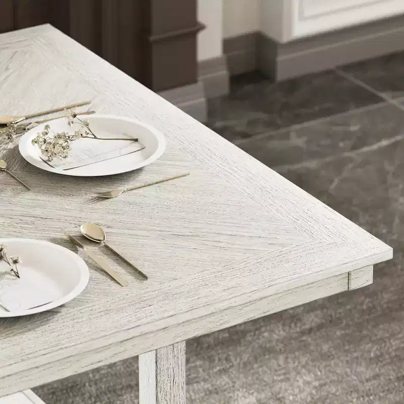 VECELO Ensemble de salle à manger rustique 5 pièces, table carrée en bois d'hévéa avec étagère et 4 chaises de salle à manger sans accoudoirs rembourrées pour la cuisine, Gris