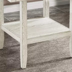 VECELO Ensemble de salle à manger rustique 5 pièces, table carrée en bois d'hévéa avec étagère et 4 chaises de salle à manger sans accoudoirs rembourrées pour la cuisine, Gris