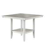 VECELO Ensemble de salle à manger rustique 5 pièces, table carrée en bois d'hévéa avec étagère et 4 chaises de salle à manger sans accoudoirs rembourrées pour la cuisine, Gris