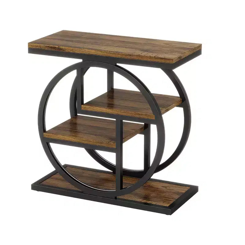 MAYEERTY Table d'appoint de rangement à 4 niveaux Montage facile MDF renforcé Cadre métallique robuste