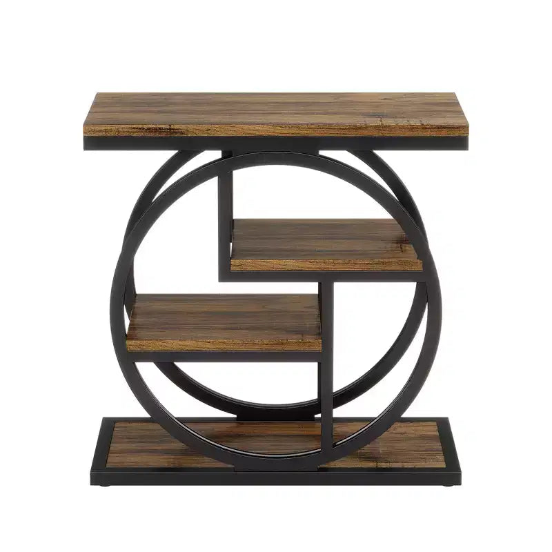 MAYEERTY Table d'appoint de rangement à 4 niveaux Montage facile MDF renforcé Cadre métallique robuste