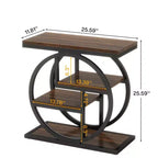 MAYEERTY Table d'appoint de rangement à 4 niveaux Montage facile MDF renforcé Cadre métallique robuste