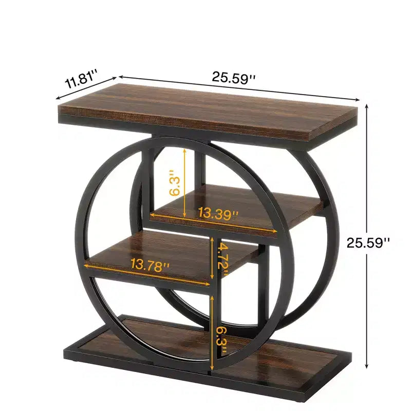 MAYEERTY Table d'appoint de rangement à 4 niveaux Montage facile MDF renforcé Cadre métallique robuste
