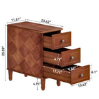 MAYEERTY Table d'appoint étroite à 3 tiroirs, construction en bois massif, entièrement assemblée, usage domestique