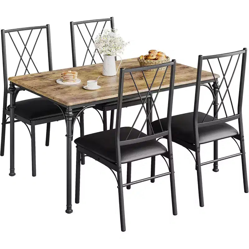 Table de salle à manger avec 4 chaises, ensemble de table de cuisine 5 pièces pour petit espace