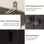 Armoire de cuisine avec portes vitrées, meuble de rangement autonome avec étagères réglables