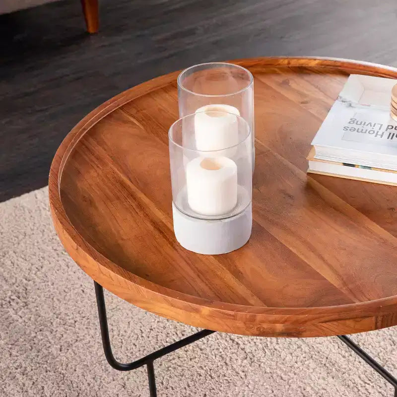 Table basse ronde Marisdale - Naturel - SEI