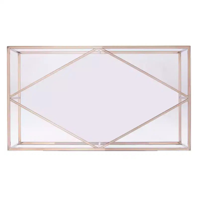 Table basse contemporaine à plateau en verre Nicholance - Champagne - SEI