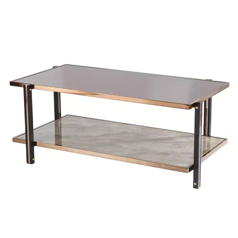 Table basse Thornsett avec plateau miroir – Champagne – SEI