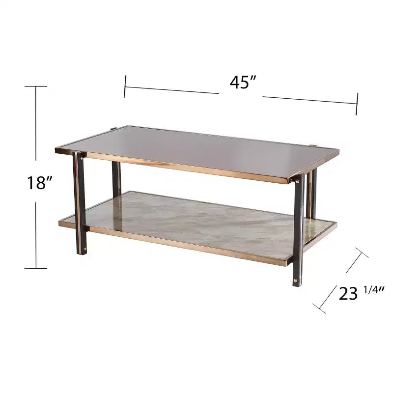 Table basse Thornsett avec plateau miroir – Champagne – SEI
