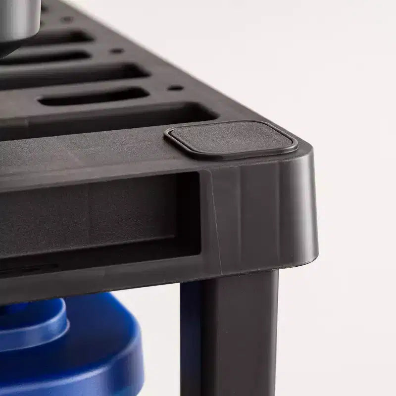 Étagères de rangement en plastique robuste IRIS USA à 5 niveaux, capacité de 340 kg, organisateur de rangement pour garage, noir