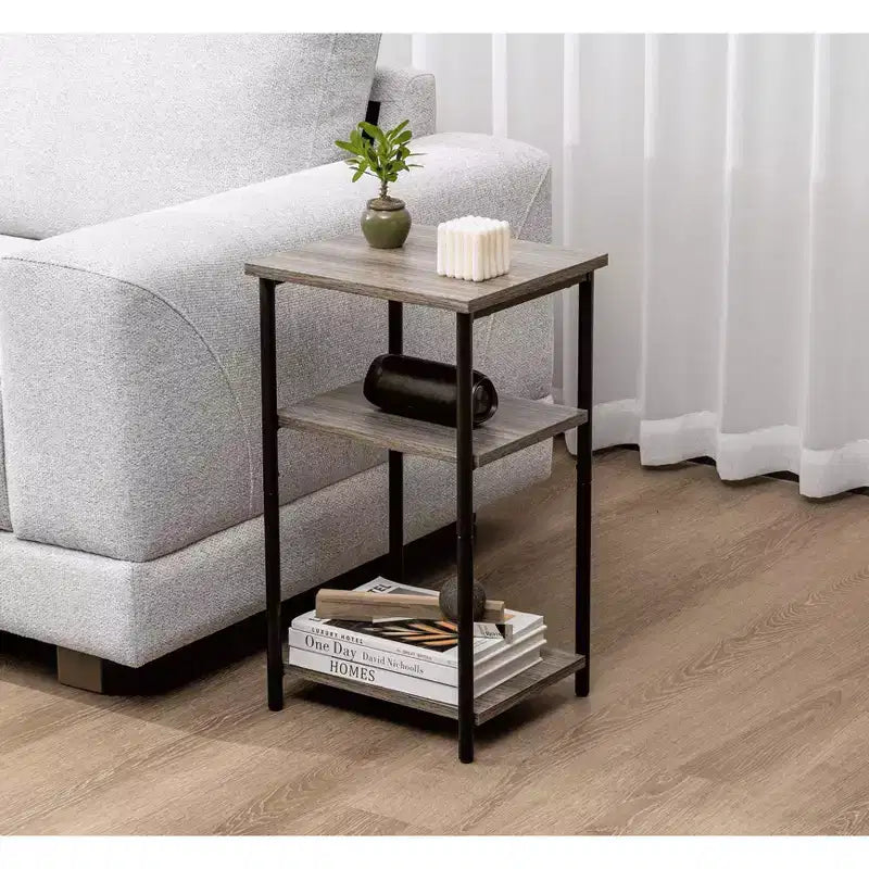 MAYEERTY Table Basse à 3 Niveaux avec Étagère de Rangement à Hauteur Réglable