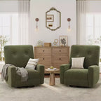Garvee Fauteuil Inclinable Berçant et Pivotant à 360° pour Adultes, Fauteuil à Bascule Planeur pour Chambre d'Enfant, Salon, Chambre à Coucher, Bureau, Lin