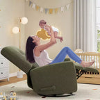 Garvee Fauteuil Inclinable Berçant et Pivotant à 360° pour Adultes, Fauteuil à Bascule Planeur pour Chambre d'Enfant, Salon, Chambre à Coucher, Bureau, Lin