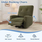 Garvee Fauteuil Inclinable Berçant et Pivotant à 360° pour Adultes, Fauteuil à Bascule Planeur pour Chambre d'Enfant, Salon, Chambre à Coucher, Bureau, Lin