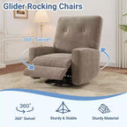 Garvee Fauteuil Inclinable Berçant et Pivotant à 360° pour Adultes, Fauteuil à Bascule Planeur pour Chambre d'Enfant, Salon, Chambre à Coucher, Bureau, Lin