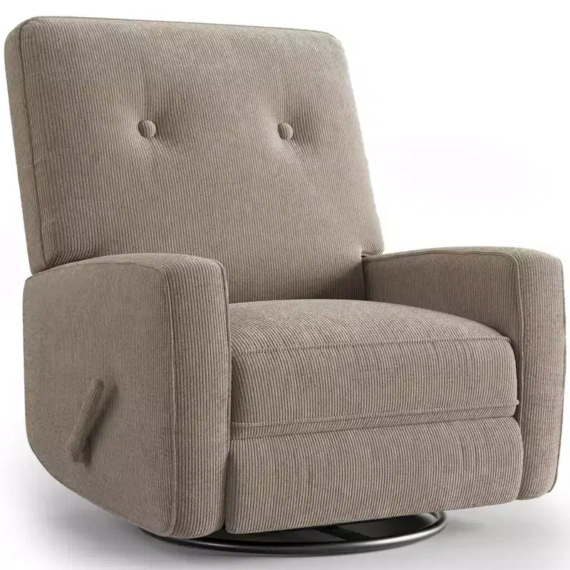 Garvee Fauteuil Inclinable Berçant et Pivotant à 360° pour Adultes, Fauteuil à Bascule Planeur pour Chambre d'Enfant, Salon, Chambre à Coucher, Bureau, Lin