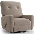 Garvee Fauteuil Inclinable Berçant et Pivotant à 360° pour Adultes, Fauteuil à Bascule Planeur pour Chambre d'Enfant, Salon, Chambre à Coucher, Bureau, Lin