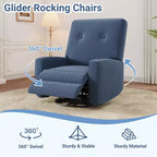 Garvee Fauteuil Inclinable Berçant et Pivotant à 360° pour Adultes, Fauteuil à Bascule Planeur pour Chambre d'Enfant, Salon, Chambre à Coucher, Bureau, Lin