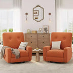 Garvee Fauteuil Inclinable Berçant et Pivotant à 360° pour Adultes, Fauteuil à Bascule Planeur pour Chambre d'Enfant, Salon, Chambre à Coucher, Bureau, Lin