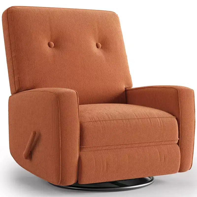 Garvee Fauteuil Inclinable Berçant et Pivotant à 360° pour Adultes, Fauteuil à Bascule Planeur pour Chambre d'Enfant, Salon, Chambre à Coucher, Bureau, Lin