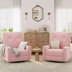 Garvee Fauteuil Inclinable Berçant et Pivotant à 360° pour Adultes, Fauteuil à Bascule Planeur pour Chambre d'Enfant, Salon, Chambre à Coucher, Bureau, Lin