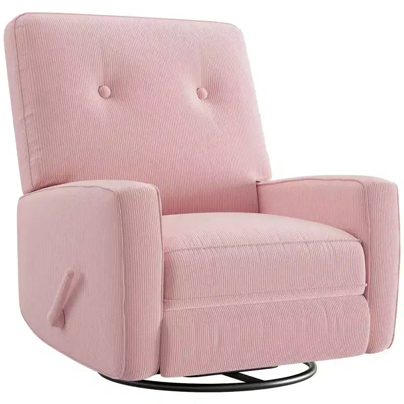 Garvee Fauteuil Inclinable Berçant et Pivotant à 360° pour Adultes, Fauteuil à Bascule Planeur pour Chambre d'Enfant, Salon, Chambre à Coucher, Bureau, Lin