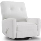 Garvee Fauteuil Inclinable Berçant et Pivotant à 360° pour Adultes, Fauteuil à Bascule Planeur pour Chambre d'Enfant, Salon, Chambre à Coucher, Bureau, Lin