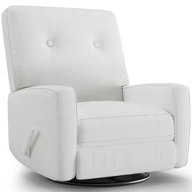Garvee Fauteuil Inclinable Berçant et Pivotant à 360° pour Adultes, Fauteuil à Bascule Planeur pour Chambre d'Enfant, Salon, Chambre à Coucher, Bureau, Lin