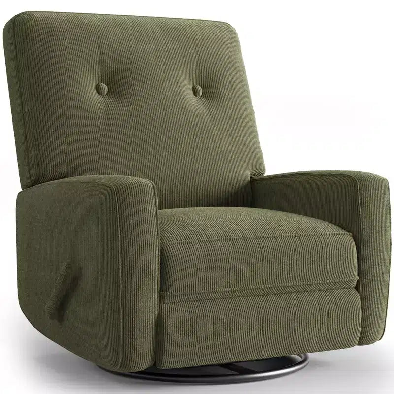 Garvee Fauteuil Inclinable Berçant et Pivotant à 360° pour Adultes, Fauteuil à Bascule Planeur pour Chambre d'Enfant, Salon, Chambre à Coucher, Bureau, Lin