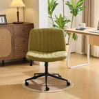 Karl Home | Chaise de bureau pivotante en cuir vert avocat à griffe de chat, réglable en hauteur