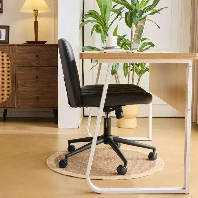 Karl Home | Chaise de bureau pivotante en cuir vert avocat à griffe de chat, réglable en hauteur