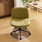 Karl Home | Chaise de bureau pivotante en cuir vert avocat à griffe de chat, réglable en hauteur