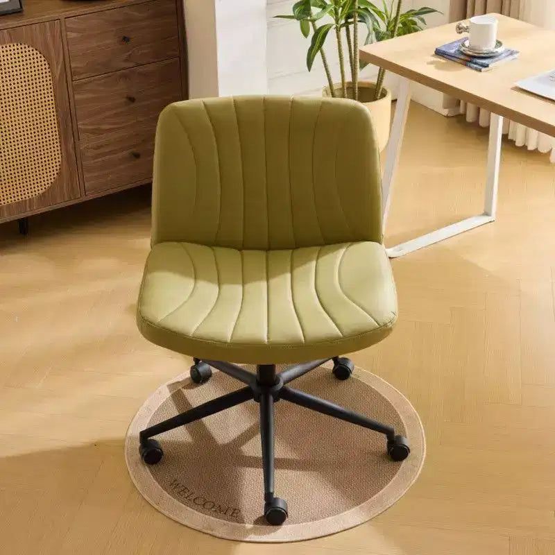 Karl Home | Chaise de bureau pivotante en cuir vert avocat à griffe de chat, réglable en hauteur