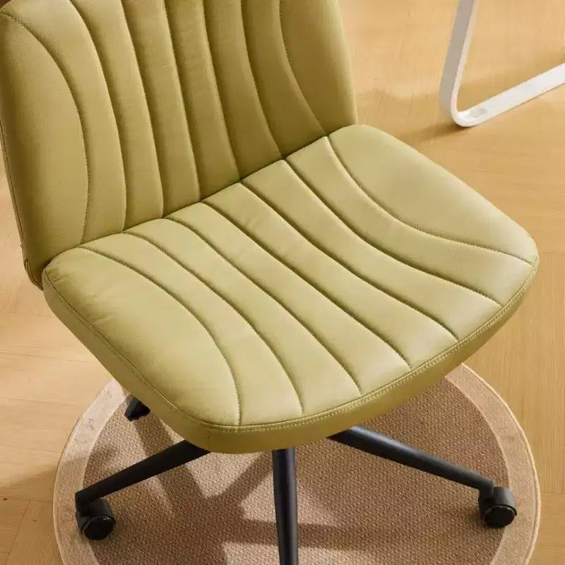 Karl Home | Chaise de bureau pivotante en cuir vert avocat à griffe de chat, réglable en hauteur