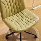 Karl Home | Chaise de bureau pivotante en cuir vert avocat à griffe de chat, réglable en hauteur