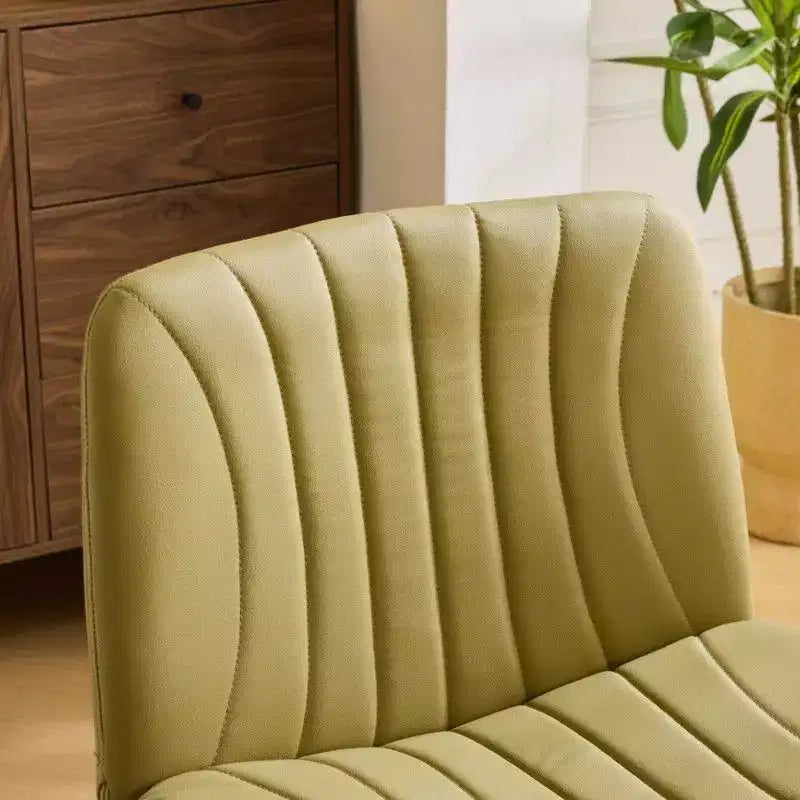 Karl Home | Chaise de bureau pivotante en cuir vert avocat à griffe de chat, réglable en hauteur