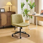 Karl Home | Chaise de bureau pivotante en cuir vert avocat à griffe de chat, réglable en hauteur