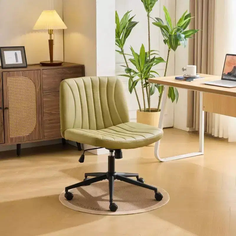 Karl Home | Chaise de bureau pivotante en cuir vert avocat à griffe de chat, réglable en hauteur