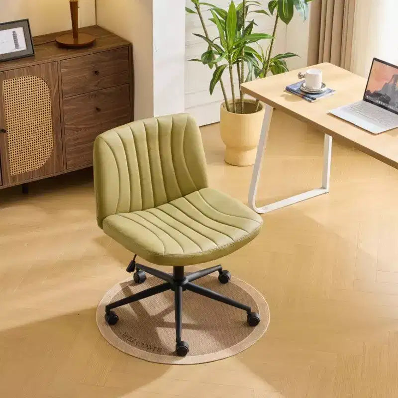 Karl Home | Chaise de bureau pivotante en cuir vert avocat à griffe de chat, réglable en hauteur